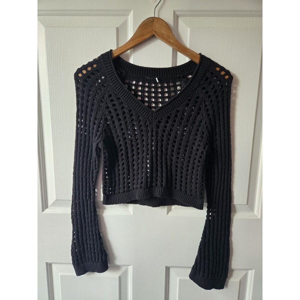 Wild Fable Black Open-Knit Pullover Sweater Gothcore, Grunge, Girl Small
